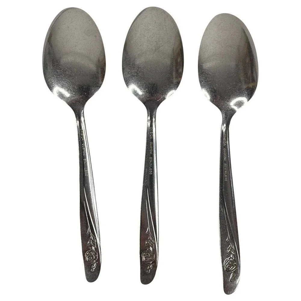 Oneida Stainless Steel Flatware Set Roseanne Rose Floral Pattern 23 Pieces